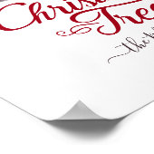 Kerstaven met rode Waterverf Retro-auto, vers gesn Poster (Hoek)