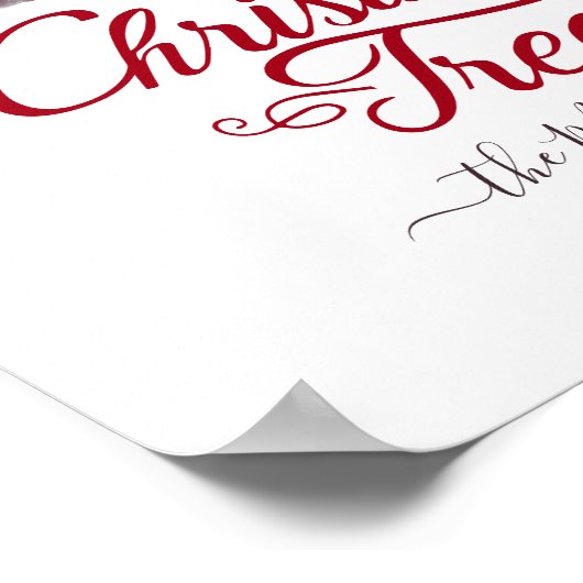 Kerstaven met rode Waterverf Retro-auto, vers gesn Poster (Hoek)