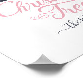 Kerstaven met verse kerstbomen Roze Waterverf auto Poster (Hoek)