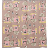 Kerstaven met vrolijk kerstcadeautje douchegordijn (Voorkant)