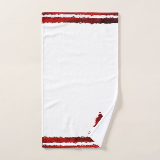 Kerstaven Modern Holiday Pattern Rood Bad Handdoek (Handdoek)