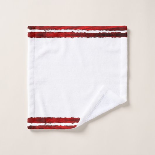 Kerstaven Modern Holiday Pattern Rood Bad Handdoek (Wasdoekje)