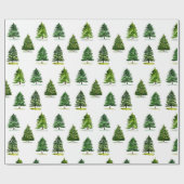 Kerstaven patroon Festive Green Waterverf Cadeaupapier (Vlak)