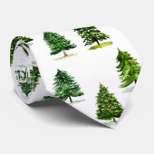 Kerstaven patroon Festive Green Waterverf Stropdas (Opgerold)