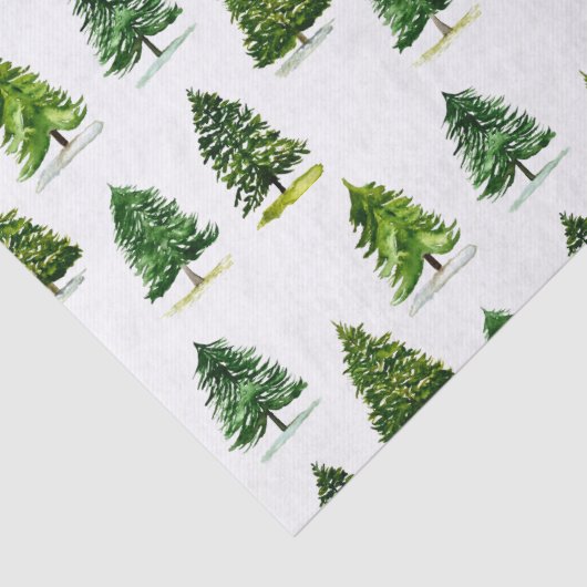 Kerstaven patroon Festive Green Waterverf Tissuepapier (Detail)