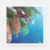 Kerstaven Pine Cones Snow Berries Servet (Voorkant)