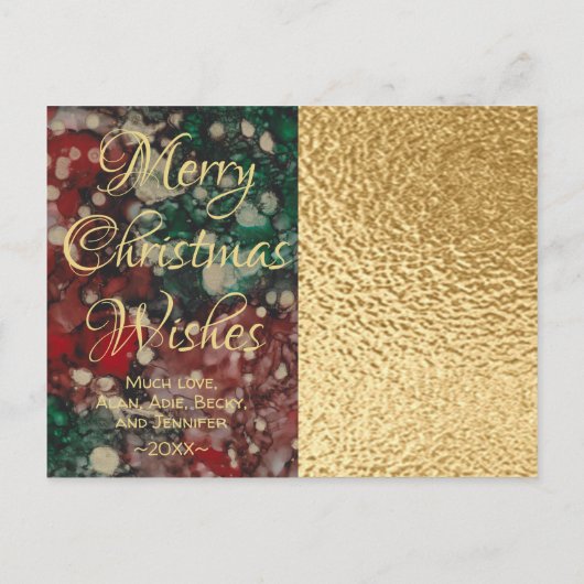 Kerstaven/ Reds/ Groenen Inkt Uitnodiging Briefkaart (Achterkant)