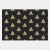 Kerstaven rode donkerdengroene zwarte en goudgroen inpakpapier vel (Voorkant 3)