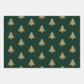 Kerstaven rode donkerdengroene zwarte en goudgroen inpakpapier vel (Voorkant 2)