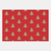 Kerstaven rode donkerdengroene zwarte en goudgroen inpakpapier vel (Voorkant)