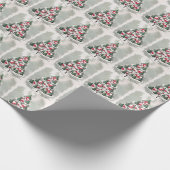 Kerstaven Rode Houten en Kerk MCM Cadeaupapier (Hoek)