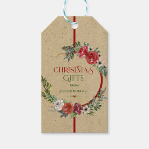 Kerstaven, tekstmedium voor typografie cadeaulabel