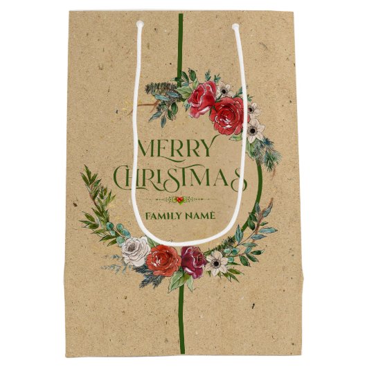 Kerstaven, tekstmedium voor typografie medium cadeauzakje (Achterkant)