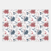 Kerstaven, Twigs, Leaves en Winter Flower Inpakpapier Vel (Voorkant 2)