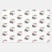 Kerstaven van honden en wilde dieren inpakpapier vel (Voorkant 3)