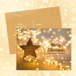 Kerstaven van kerstlampjes feestdagenkaart<br><div class="desc">Een streng kerstboomverlichting en een grote ster,  een groet aan de voorkant en je persoonlijke boodschap en namen aan de achterkant,  bespaar geld en stuur vakantieaanbiedingen met deze prachtige briefkaarten.</div>