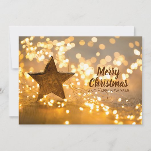 Kerstaven van kerstlampjes feestdagenkaart (Voorkant)