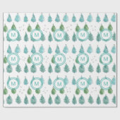 Kerstaven van Monogram Cadeaupapier (Vlak)