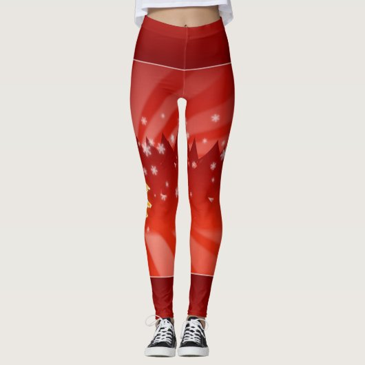 Kerstaven van rode Leggings (Voorkant)