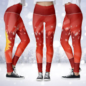 Kerstaven van rode Leggings