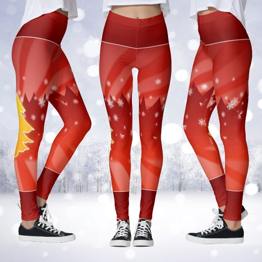 Kerstaven van rode Leggings