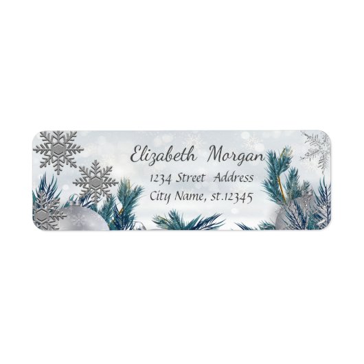 Kerstaven van Trendy, Snowflakes Etiket (Voorkant)