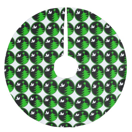 Kerstaven Witte Dove van de Vrede Groen Kerstboom Rok (Voorkant)