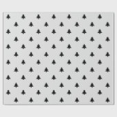 Kerstaven zwart lichtgrijs patroon schattig cadeaupapier (Vlak)