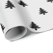 Kerstaven zwart lichtgrijs patroon schattig cadeaupapier (Rol Hoek)