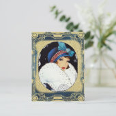 Kerstavenmeiden met witte paardebasis briefkaart (Staand voorkant)