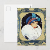 Kerstavenmeiden met witte paardebasis briefkaart (Voorkant / Achterkant)