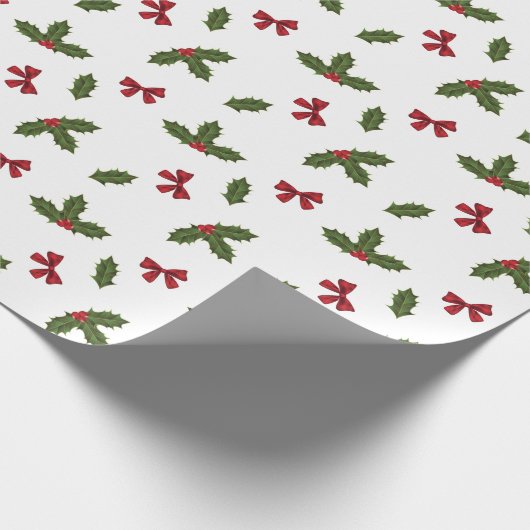 Kerstavestilant Plant en rode bogen Cadeaupapier (Hoek)