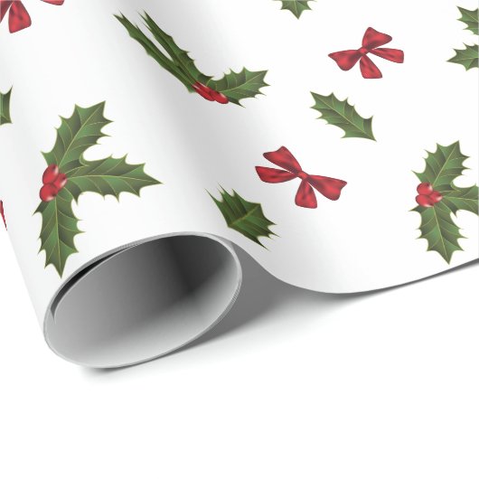 Kerstavestilant Plant en rode bogen Cadeaupapier (Rol Hoek)