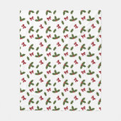 Kerstavestilant Plant en rode bogen Fleece Deken (Voorkant)