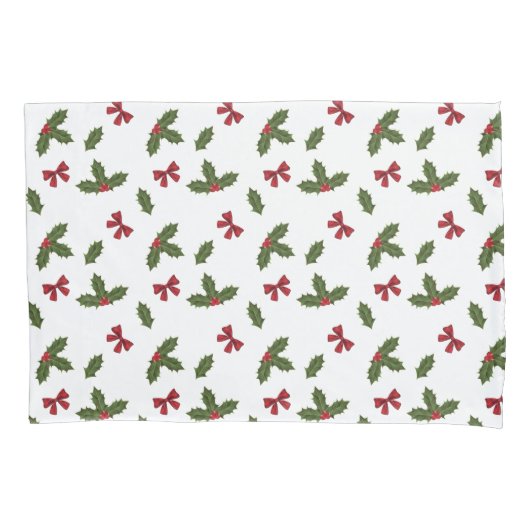 Kerstavestilant Plant en rode bogen Kussensloop (Voorkant-Links)