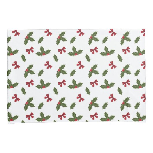 Kerstavestilant Plant en rode bogen Kussensloop (Voorkant-Rechts)