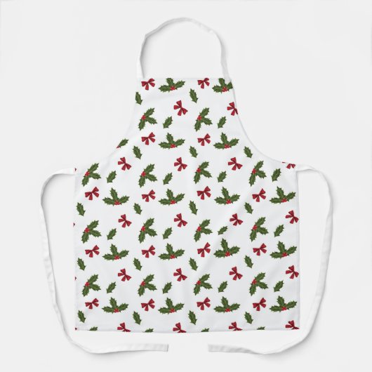 Kerstavestilant Plant en rode bogen Schort (Voorkant)