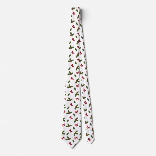 Kerstavestilant Plant en rode bogen Stropdas (Voorkant)