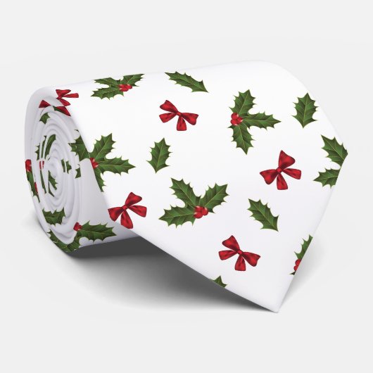 Kerstavestilant Plant en rode bogen Stropdas (Opgerold)