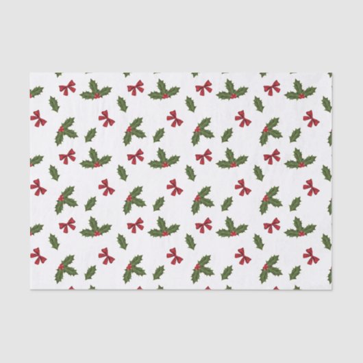 Kerstavestilant Plant en rode bogen Tissuepapier (Voorkant)
