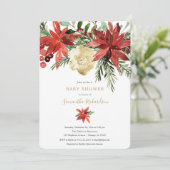 Kerstavestivalebloedig goudhoudend ivoor baby show kaart (Staand voorkant)