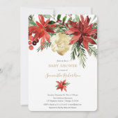 Kerstavestivalebloedig goudhoudend ivoor baby show kaart (Voorkant)