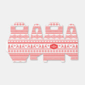 Kerstaveter monogram rode toneelpatroon bedankdoosjes (Uitgevouwen)