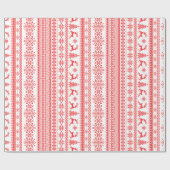 Kerstaveter monogram rode toneelpatroon cadeaupapier (Vlak)