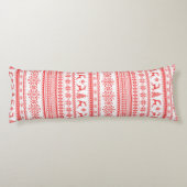 Kerstaveter monogram rode toneelpatroon lichaamskussen (Achterkant)