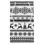 Kerstaveter monogram zwarte toneelpatroon klein cadeauzakje (Achterkant)