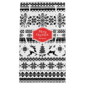 Kerstaveter monogram zwarte toneelpatroon klein cadeauzakje (Voorkant)