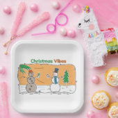 Kerstavibes uit een deel van de wereld papieren bordje (Feest)