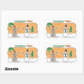 Kerstavibes uit een deel van de wereld rechthoekige sticker (Vel)