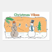 Kerstavibes uit een deel van de wereld rechthoekige sticker (Voorkant)
